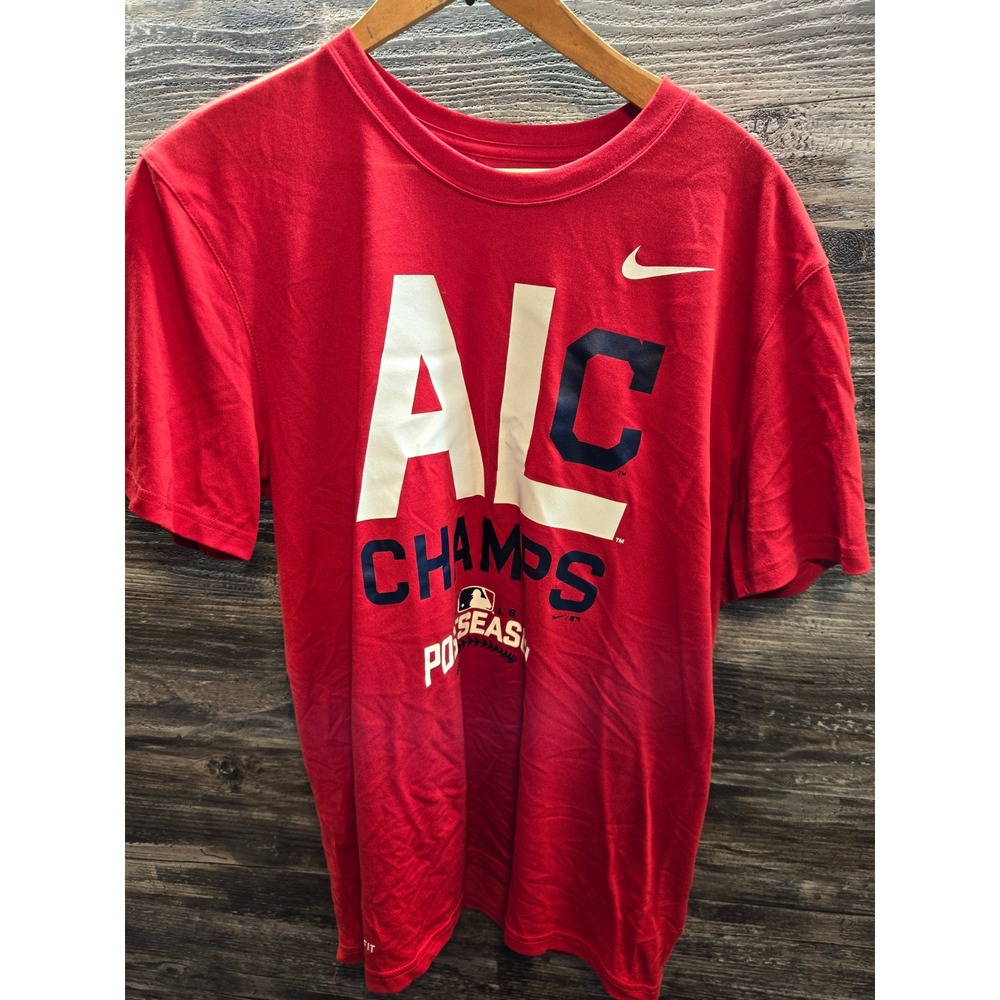 Nike Mens Red 2016 MLB Postseason ALC Champs Graphic T-Shirt Size M Athletic Cut